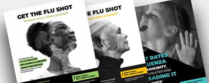 Marketing Materials designed to help raise flu vaccination awareness among patients
