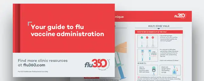 Guide providing best practices for flu vaccine administration with specific guidelines and instructions.
